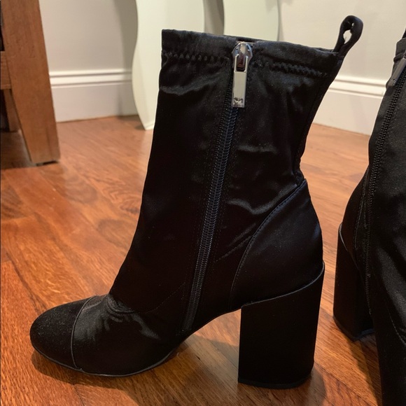 NWT Marc Fisher black booties stretch fabric Retail is $179 - Picture 1 of 10
